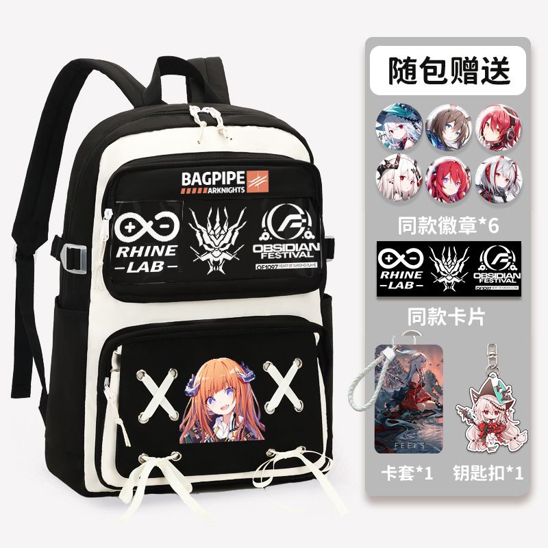 Arknights Pain Badge Transparent Backpack Anime Book Bags Laptop School Travel Girls Boys Rucksack Cartoon Gift 1 - Arknights Store