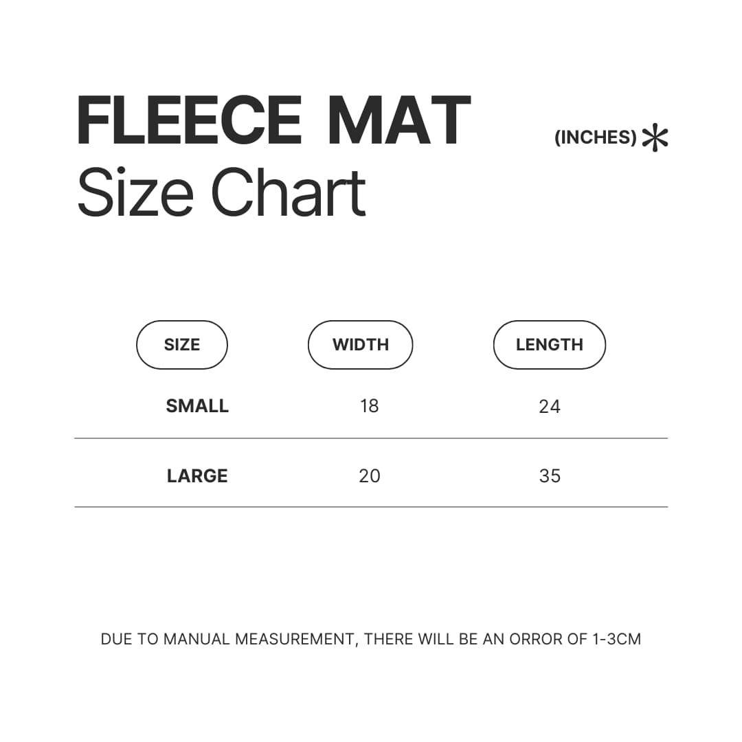Fleece Mat Size Chart - Arknights Store